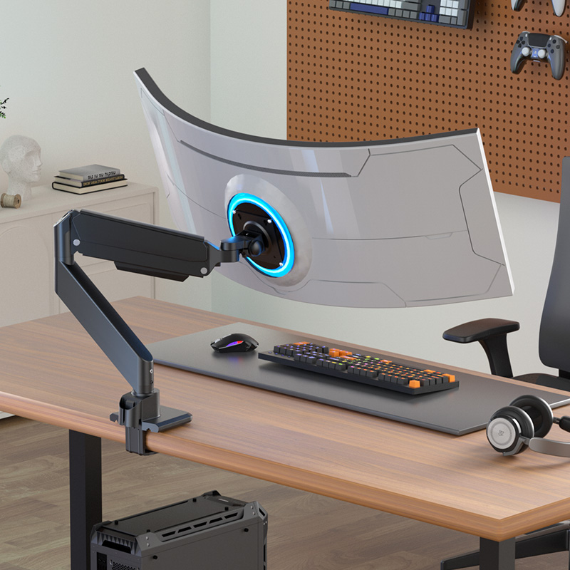 Desk Setup Monitor Arm - HILLPORT Monitor Arm Bracket for 30