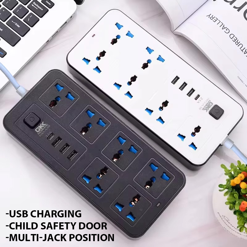 Power Strip Flat - Power Multi Tap Universal Plug EU