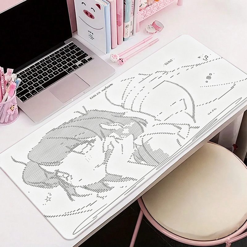 Desk Setup Cute - 1Pcs Leather Mouse Pad Anime Angel