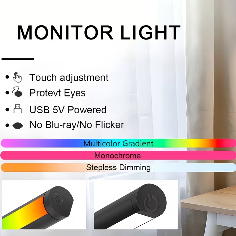 LED Monitor Light Bar 30cm 40c - đánh giá và giá Desk Setup Computer