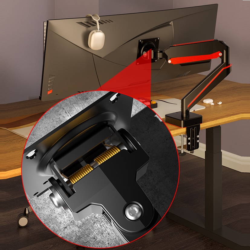 HILLPORT Monitor Arm Bracket f - đánh giá và giá Desk Setup Monitor Arm