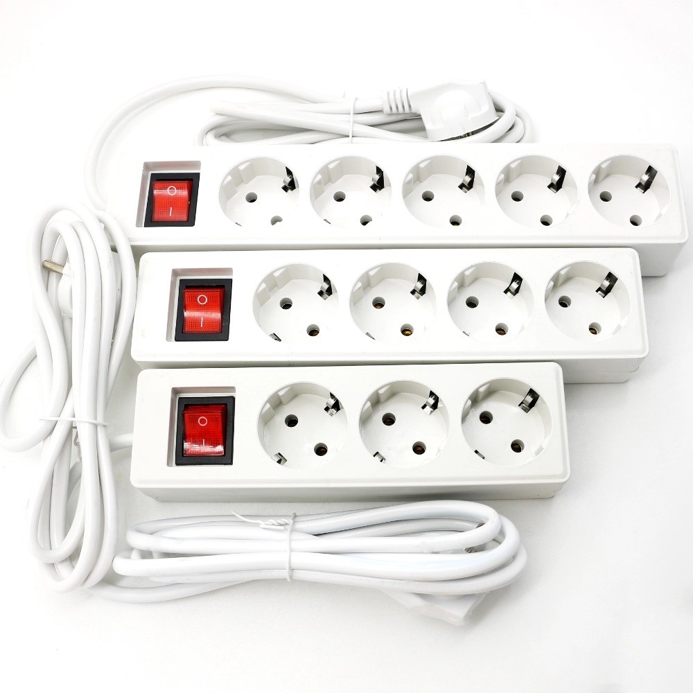 Portable 3/4/5 Sockets EU Powe - đánh giá và giá Power Strip Flat