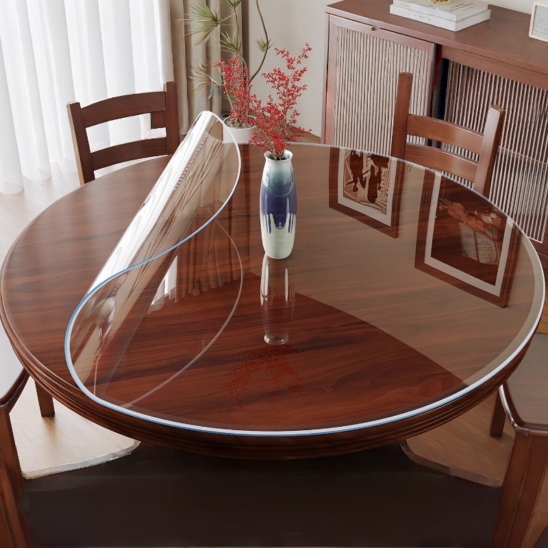 Round Clear PVC Table Cloth Pr - đánh giá và giá Desk Setup Wallpaper