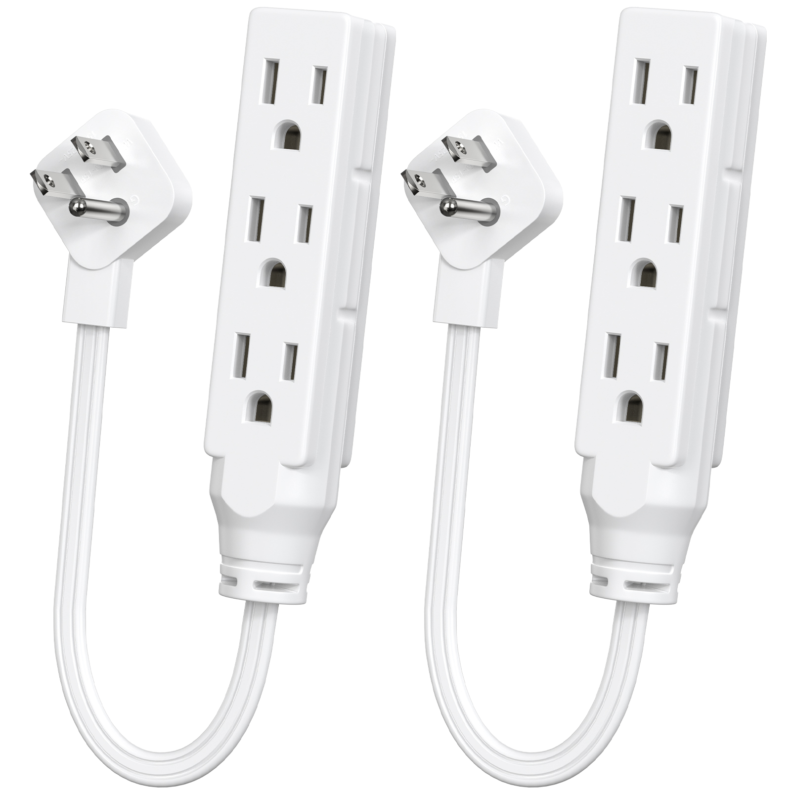 2pcs Flat Plug Three-Socket Po - đánh giá và giá Power Strip Flat