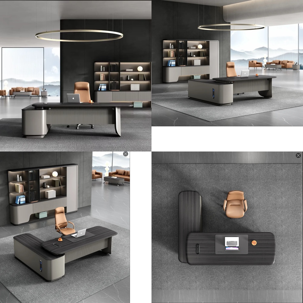 Modern Luxury Executive L Shap - đánh giá và giá Work Desk Home Setup