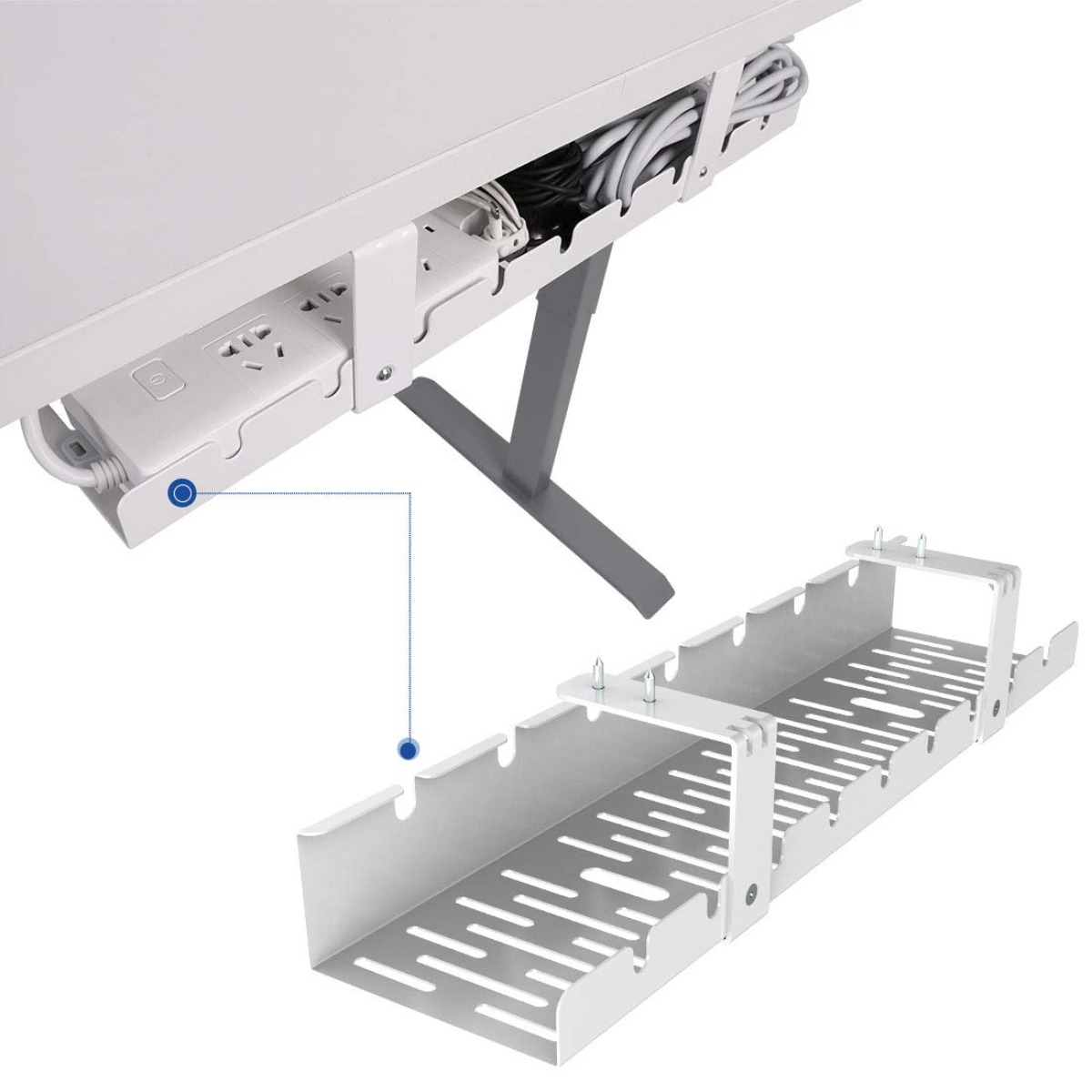 Cable Management Tray Desk Org - đánh giá và giá Desk Setup Living Room