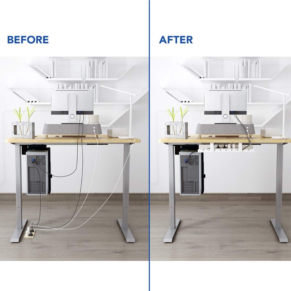 Cable Management Tray Desk Org - đánh giá và giá Desk Setup Living Room