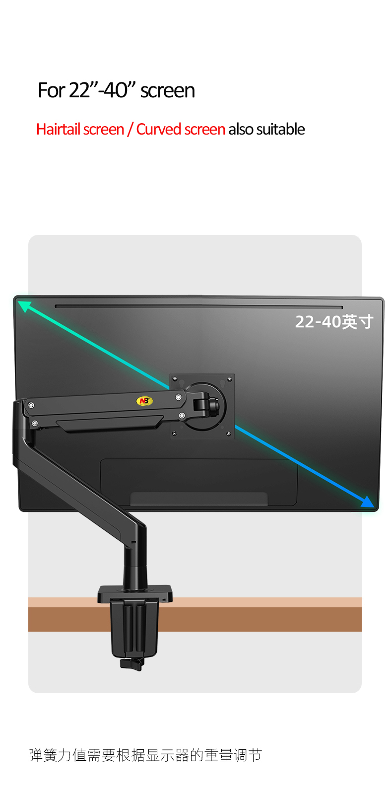 NB G40 Khí Mùa Xuân Cánh Tay 2 - đánh giá và giá Desk Setup Monitor Arm