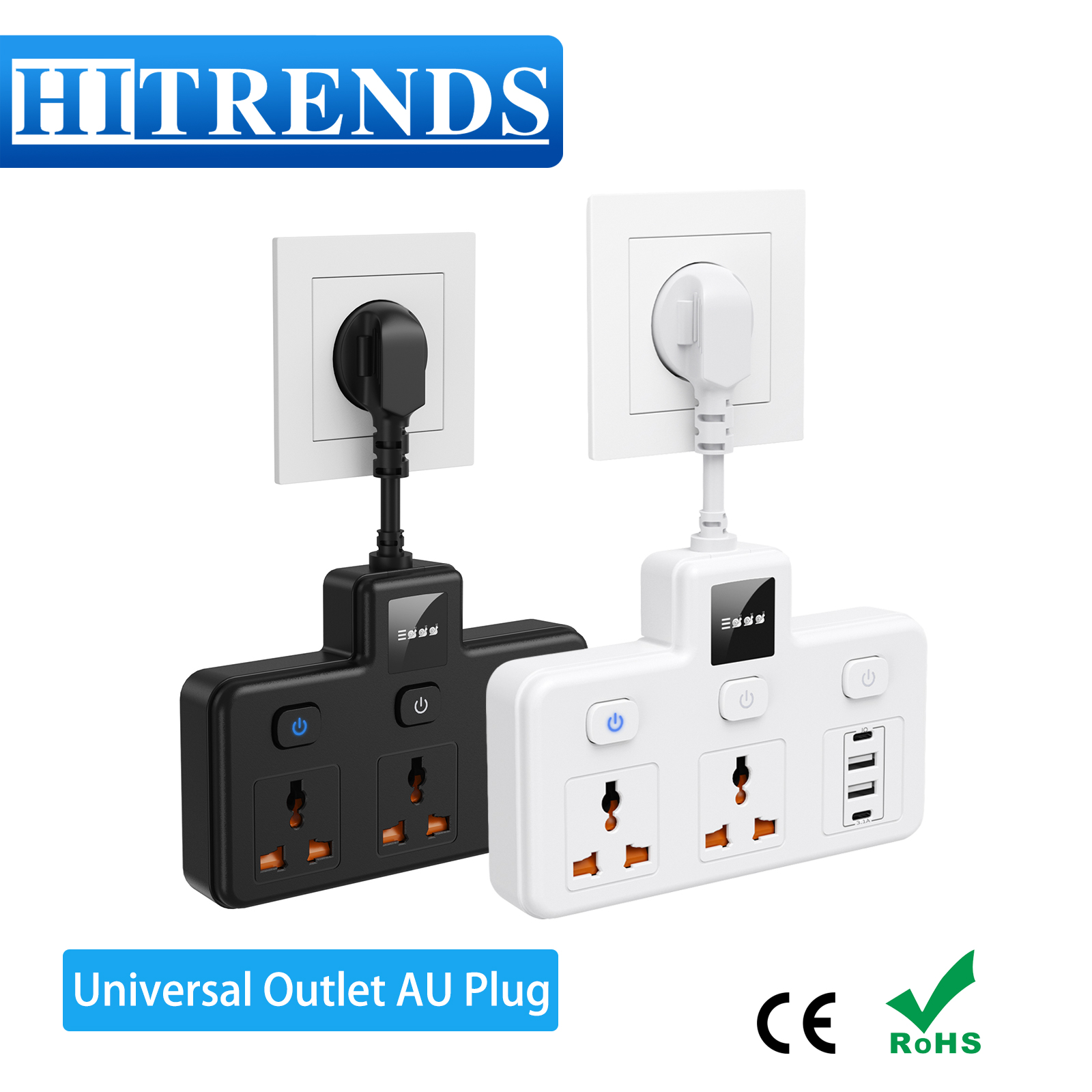 AU plug Universal Outlet Power - đánh giá và giá Power Strip Flat