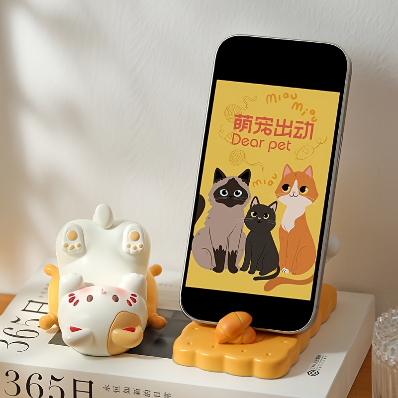 Charming Cat-Shaped Resin Phon - đánh giá và giá Desk Setup Cute