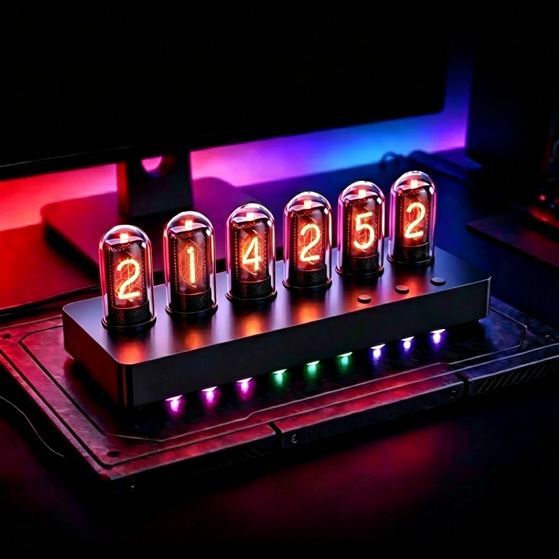 IPS‑Simulated Nixie Tube Clock - đánh giá và giá Desk Setup Youtube