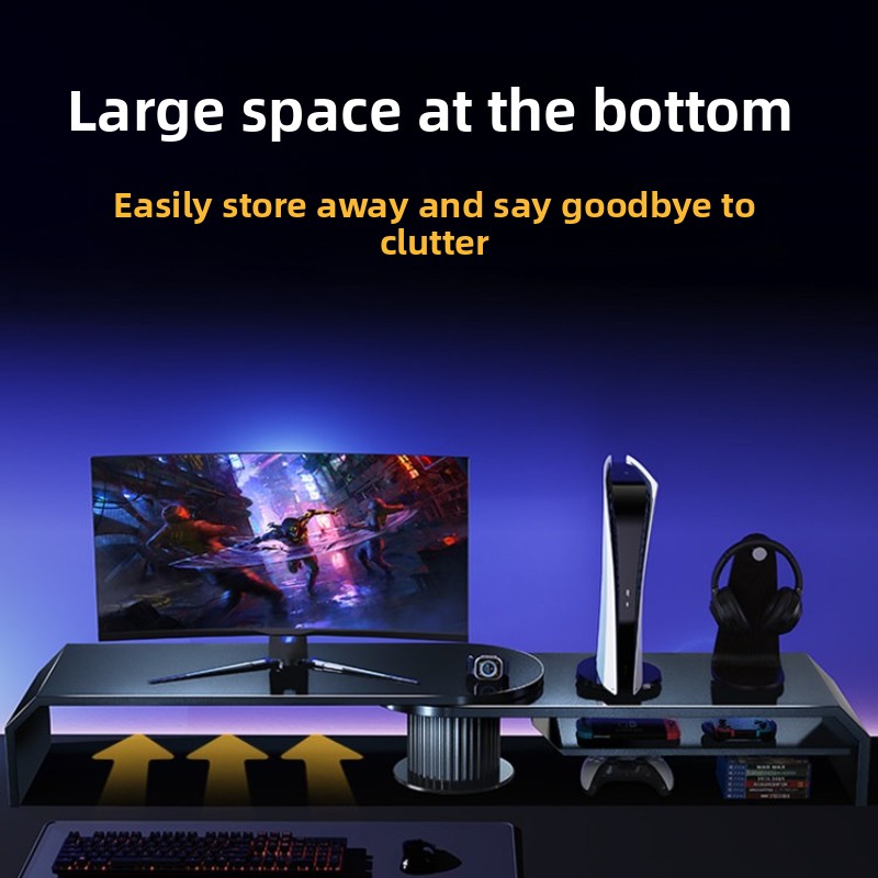 Gaming Dual Monitor Stand Offi - đánh giá và giá Desk Setup Living Room