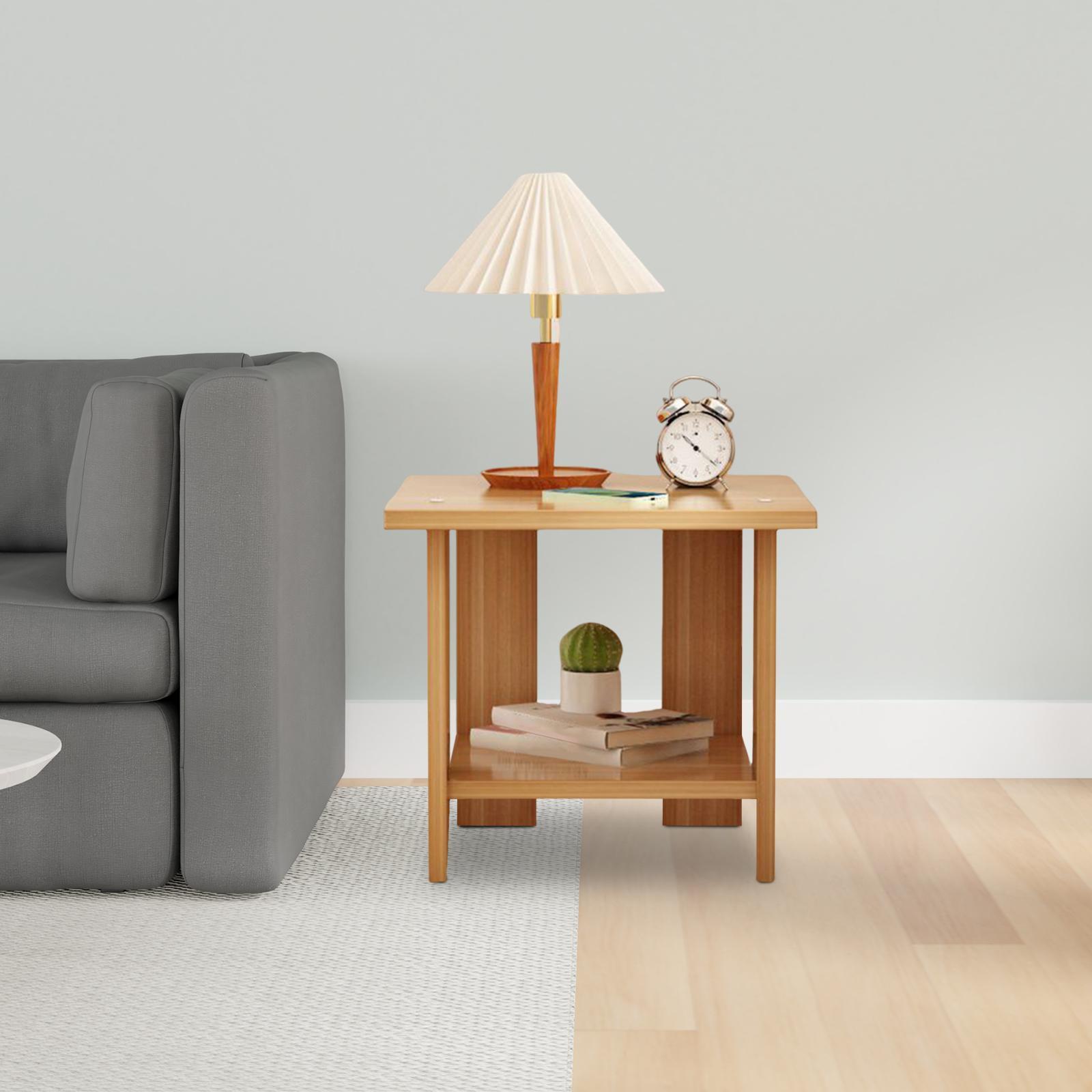Wooden Double Layers Side Tabl - đánh giá và giá Desk Setup Minimalist