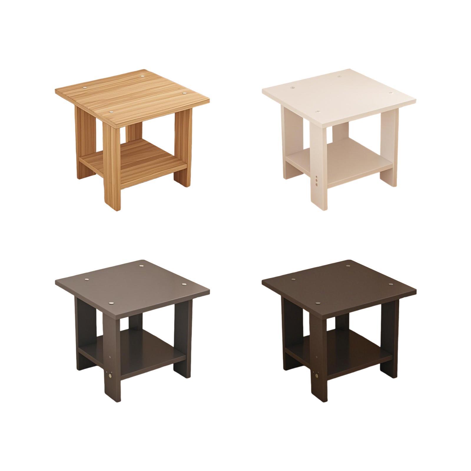 Wooden Double Layers Side Tabl - đánh giá và giá Desk Setup Minimalist