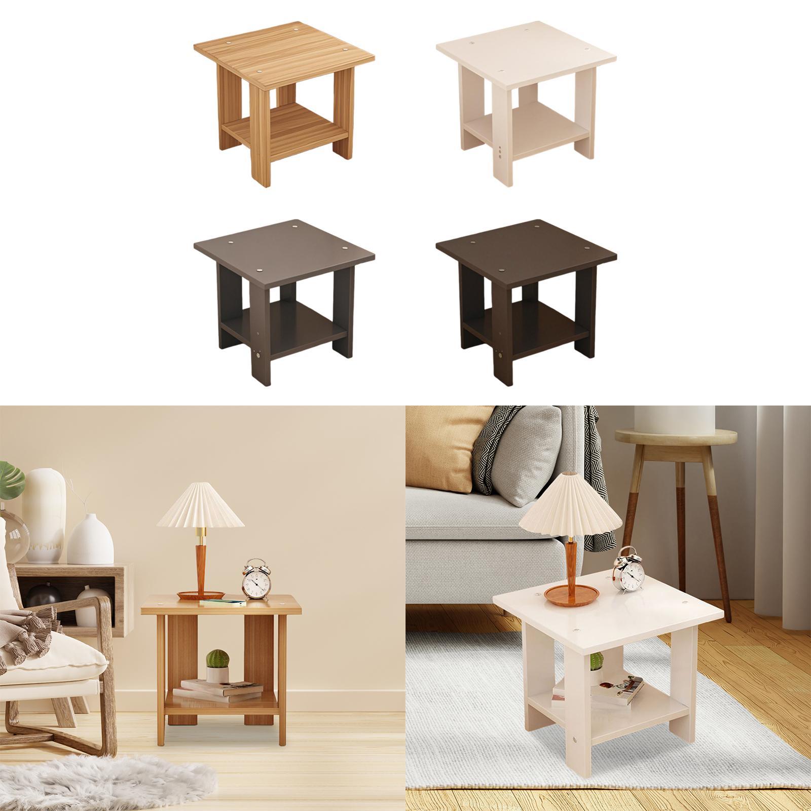 Wooden Double Layers Side Tabl - đánh giá và giá Desk Setup Minimalist