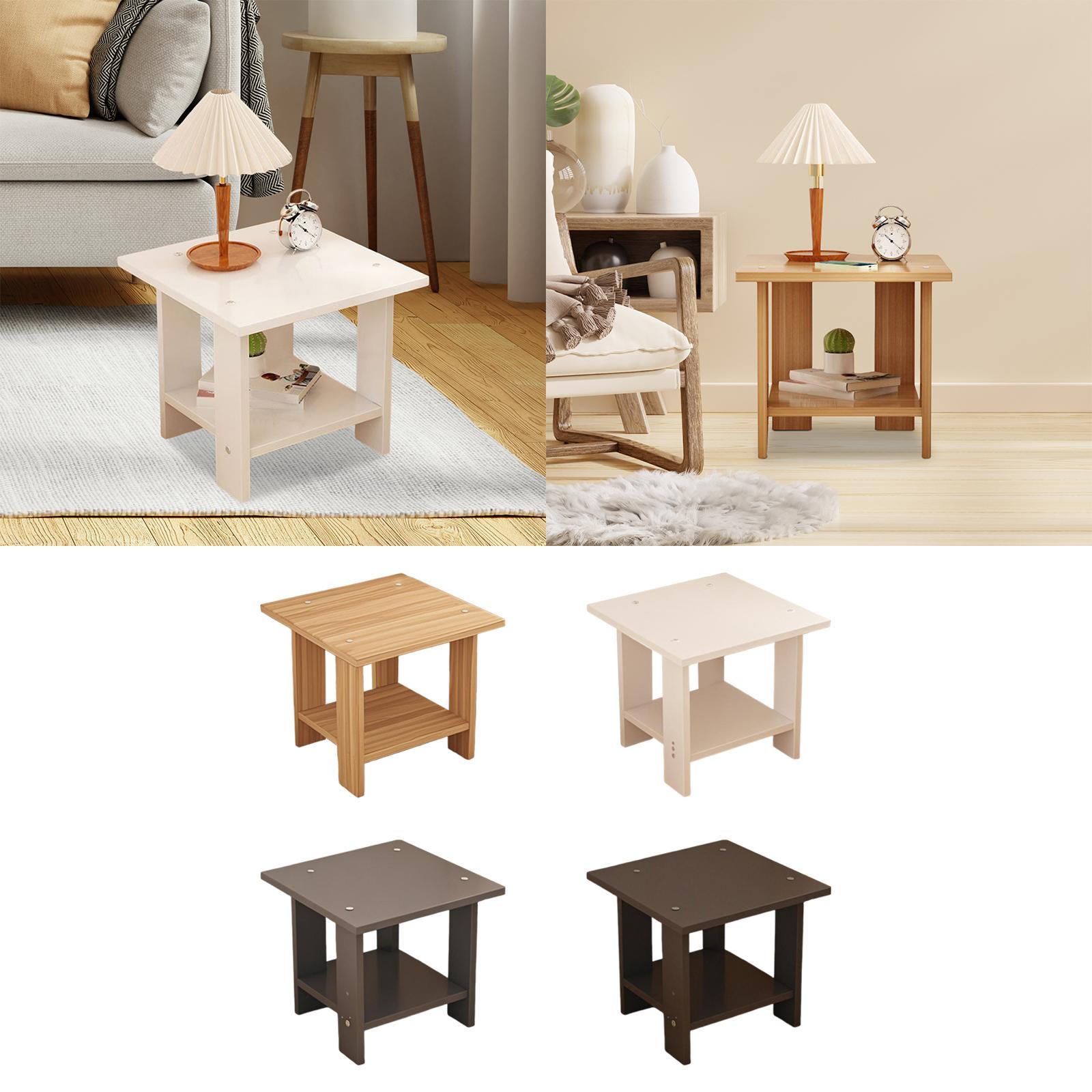 Wooden Double Layers Side Tabl - đánh giá và giá Desk Setup Minimalist