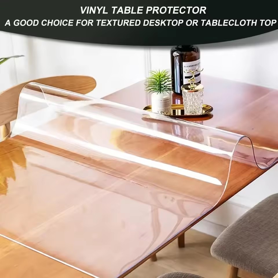 Soft Glass Tablecloth Transpar - đánh giá và giá Desk Setup Wallpaper