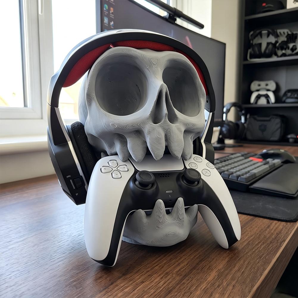 Skull Earphone Gamepad Stand 3 - đánh giá và giá Desk Setup Ps5