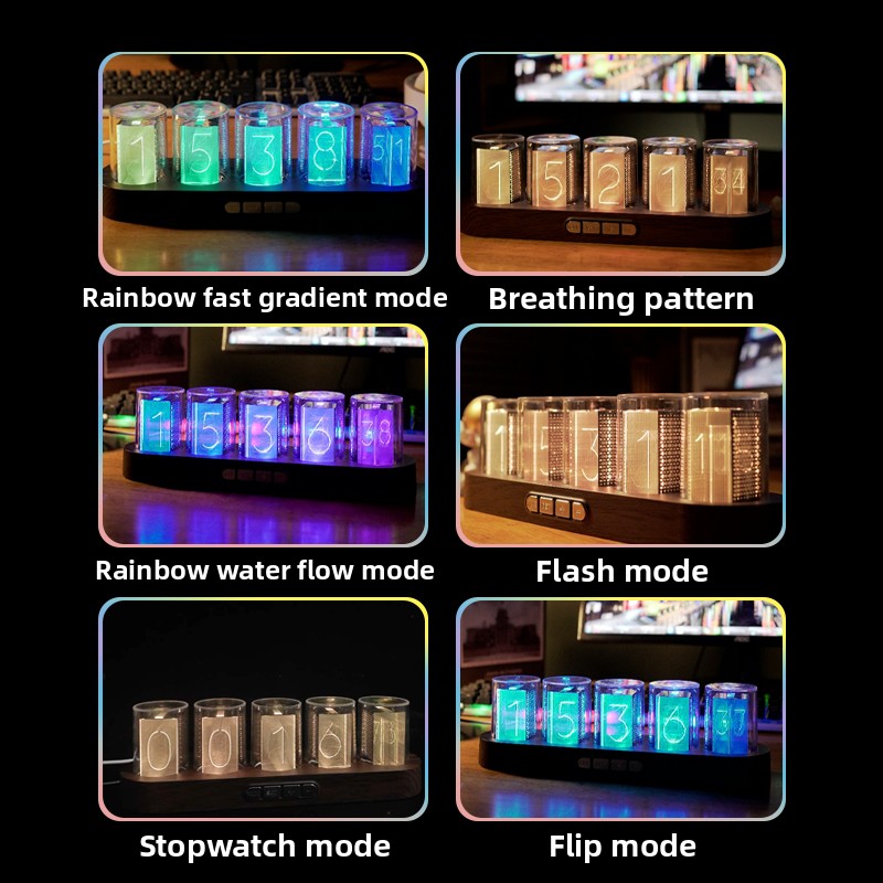 LED Nixie Tube Clock RGB Gamin - đánh giá và giá Desk Setup Youtube