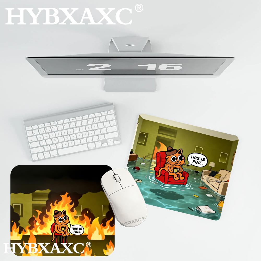 HYBXAXC This Is Fine Cat Meme  - đánh giá và giá Work Desk Home Setup