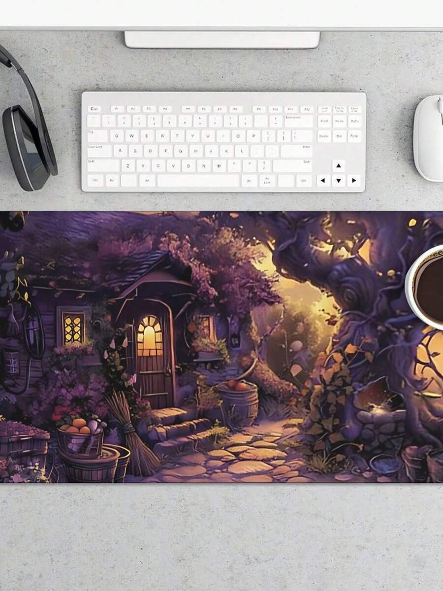 Large Gaming Mouse Pad With Fa - đánh giá và giá Work Desk Home Setup
