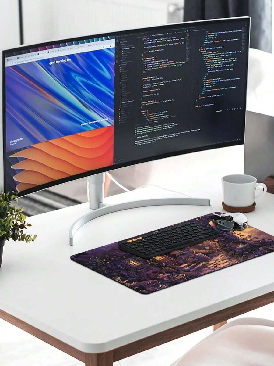 Large Gaming Mouse Pad With Fa - đánh giá và giá Work Desk Home Setup