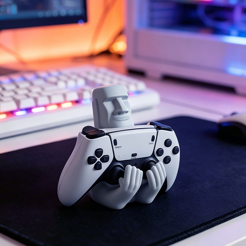 Funny Moai Stone Resin Gamepad - đánh giá và giá Desk Setup Ps5