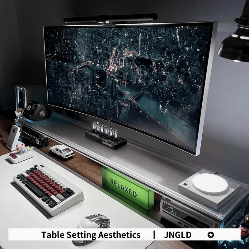 Aluminum Monitor Stand Acrylic - đánh giá và giá Desk Setup Living Room