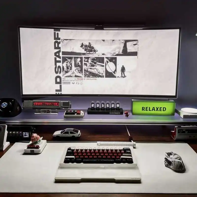 Aluminum Monitor Stand Acrylic - đánh giá và giá Desk Setup Living Room